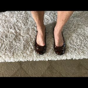 Clark Collection patent leopard print flats